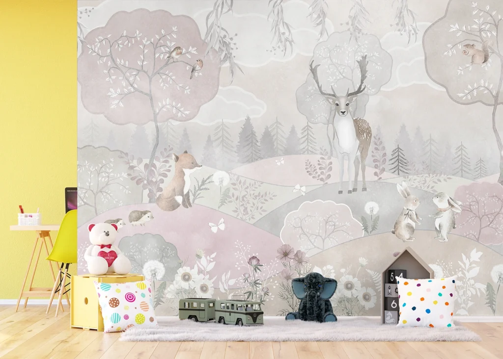Wall Mural Pastel Forest, Made to Measure, FT5P 3087