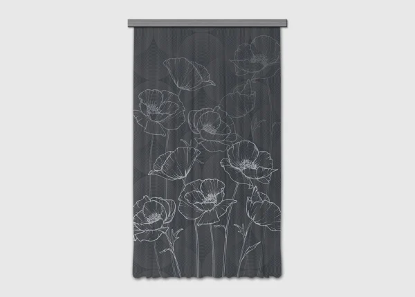 Curtain Peonies Silhouette, 140 x 245 cm, FCPL 6589