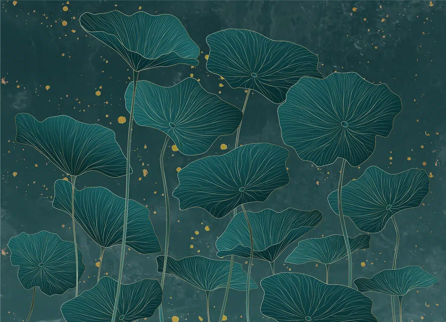 Wall Mural Lotus Leaves, Made to Measure, FT5P 352063