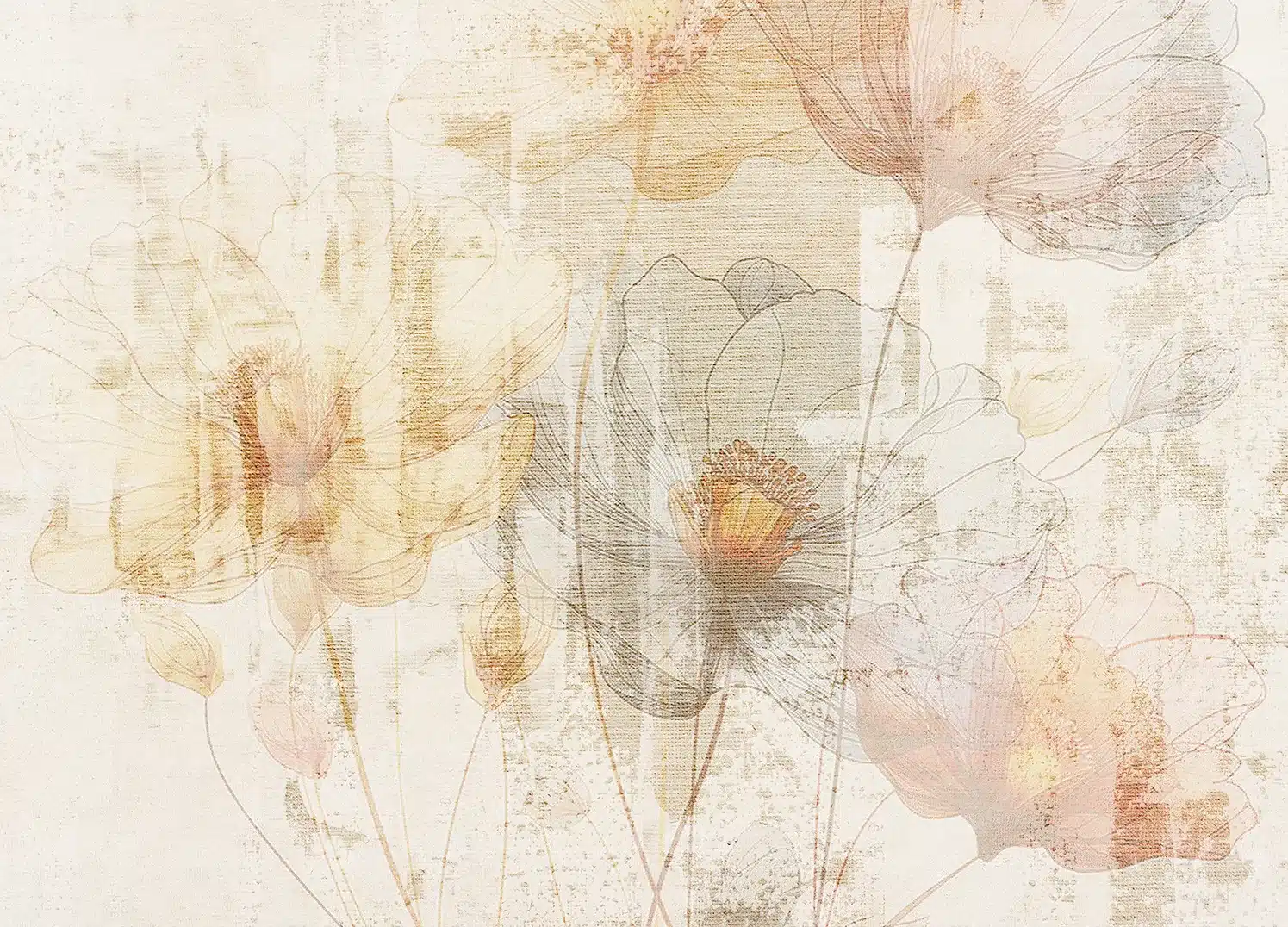 Wall Mural Pale Flowers, Made to Measure, FT5P 352105