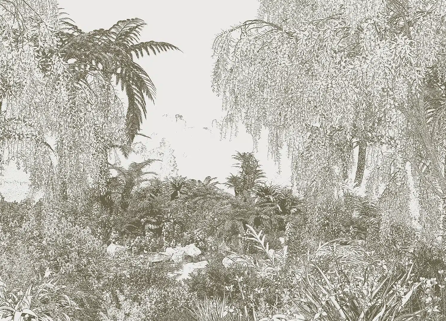 Wall Mural Drawn Jungle, Made to Measure, FT5P 352217