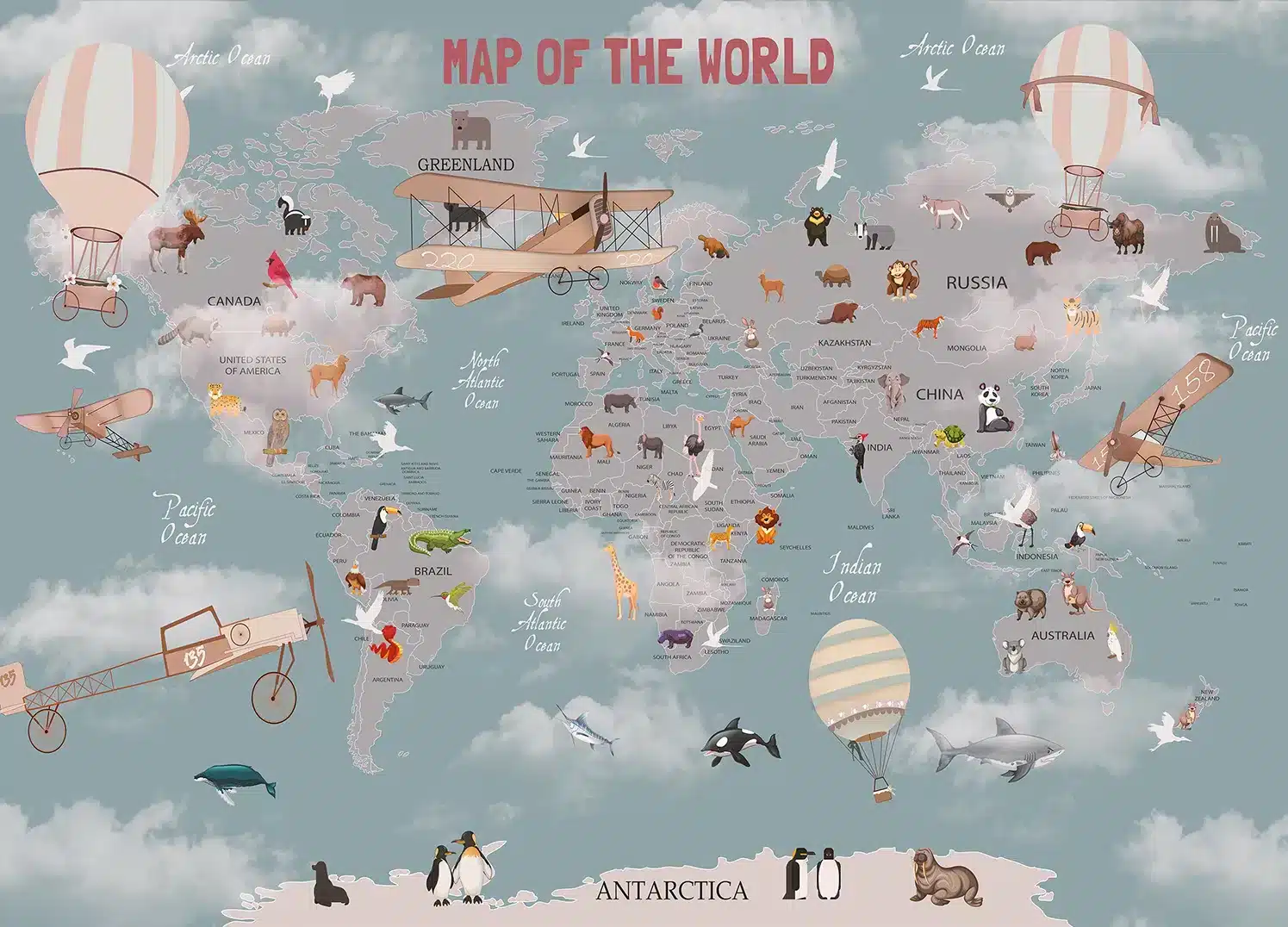 Kids' Aeromap | Made-to-Measure Kids Wallpaper | Artlook | FTD5P 352241