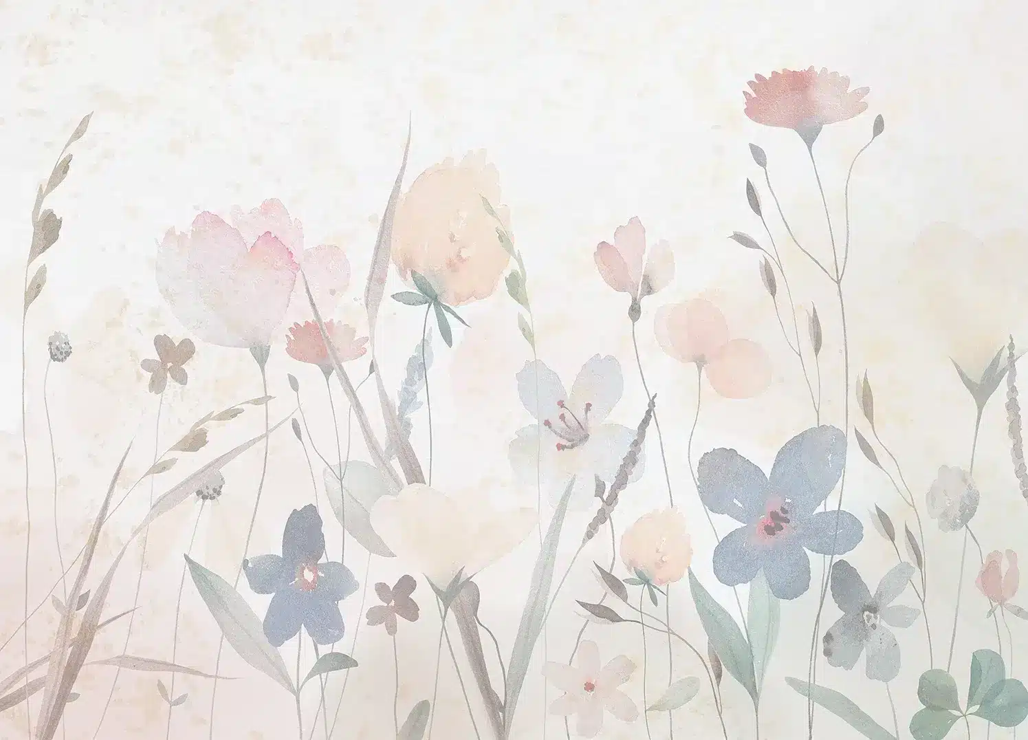 Watercolor Sandy Florals | Made-to-Measure Wallpaper | Artlook | FT5P 352261
