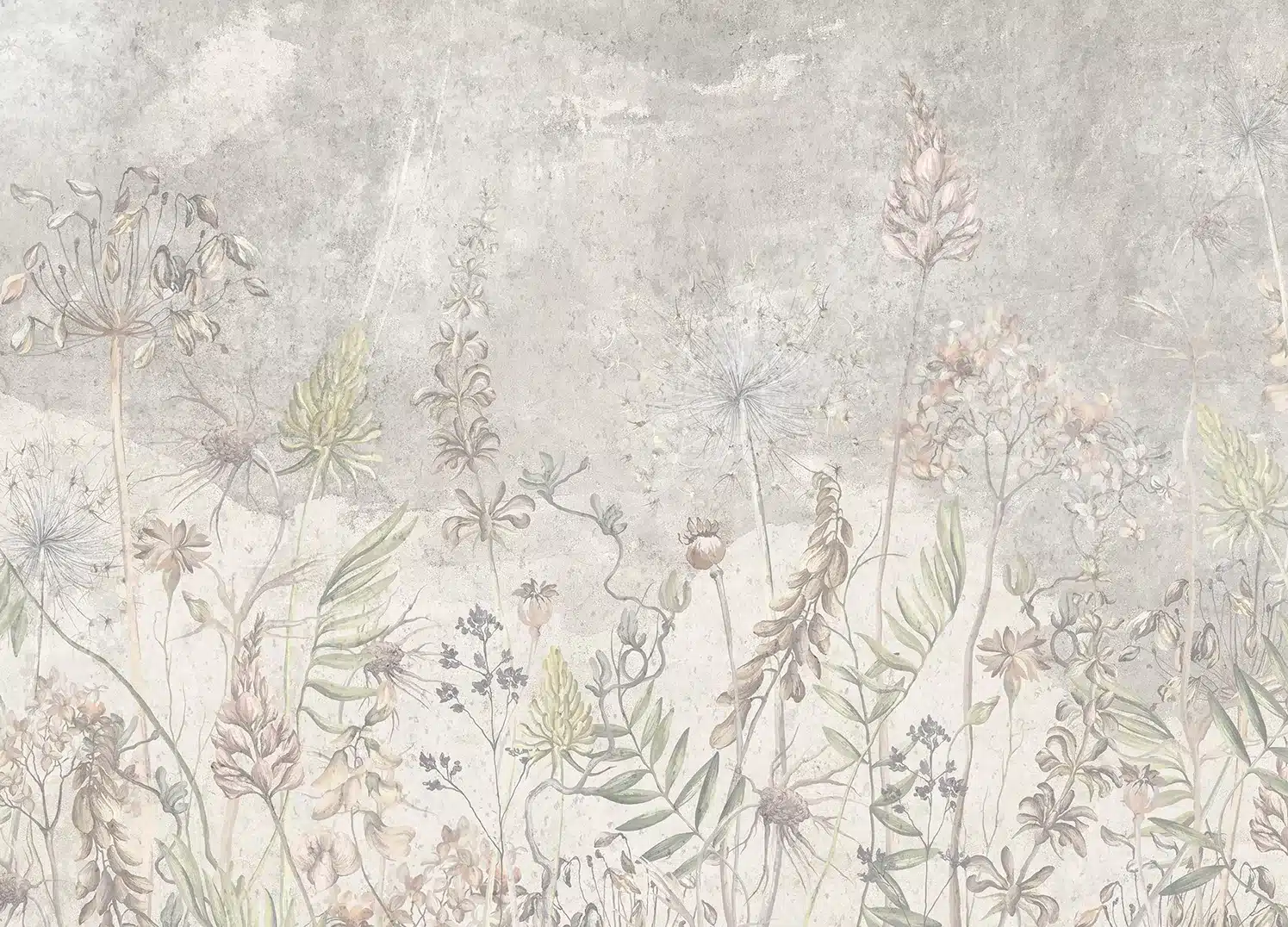 Wall Mural Vintage Garden Blooms, Made to Measure, FT5P 352265