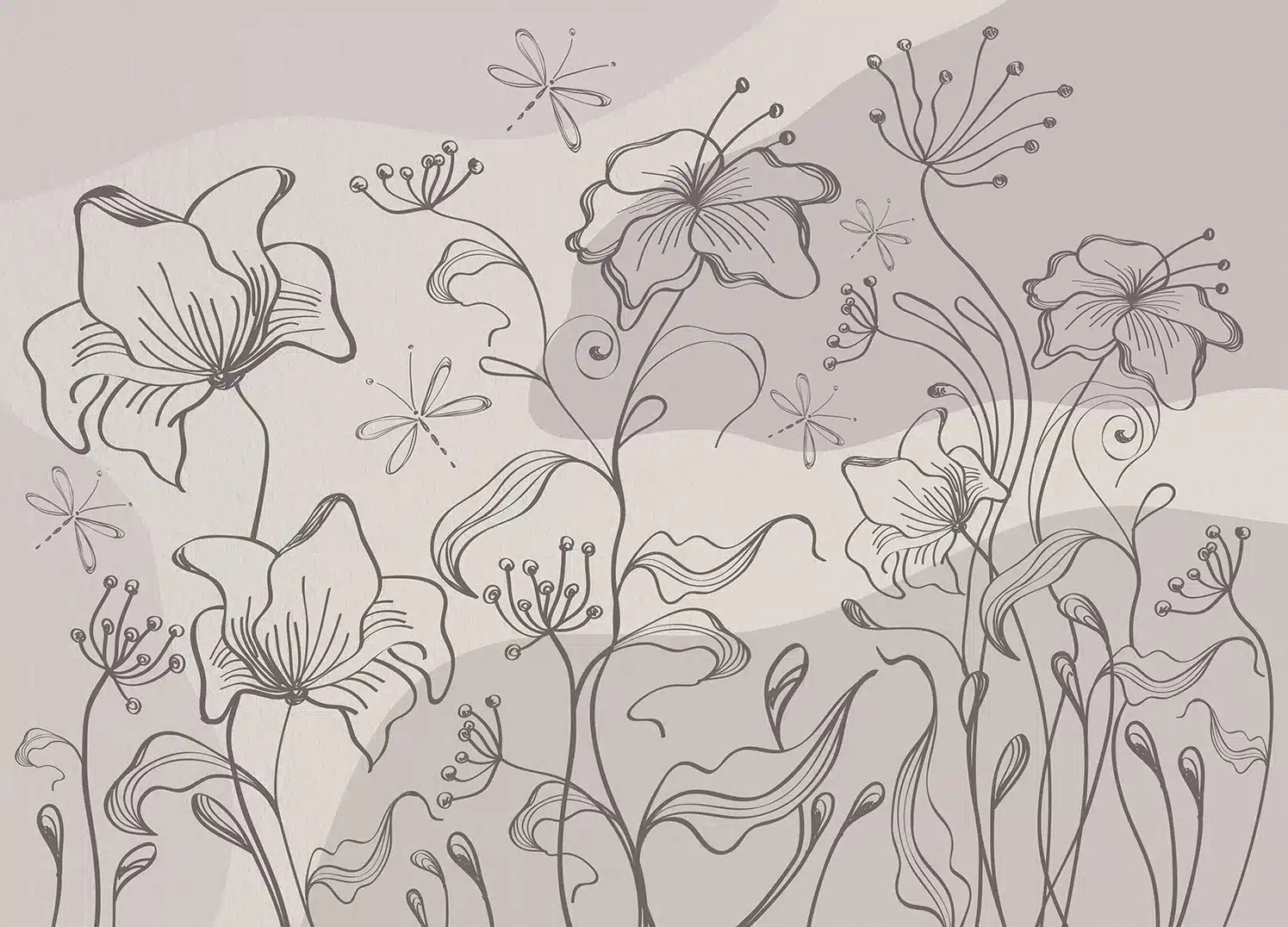 Abstract Dim Botanical Flow | Made-to-Measure Wallpaper | Artlook | FT5P 352273