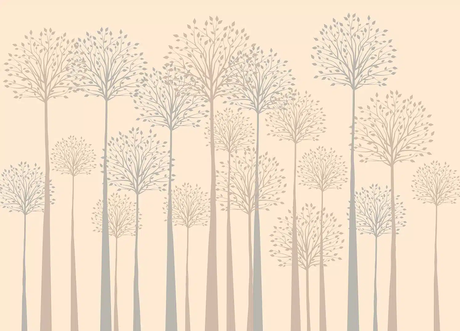 Tall Trees on Beige | Made-to-Measure Wallpaper | Artlook | FT5P 352277