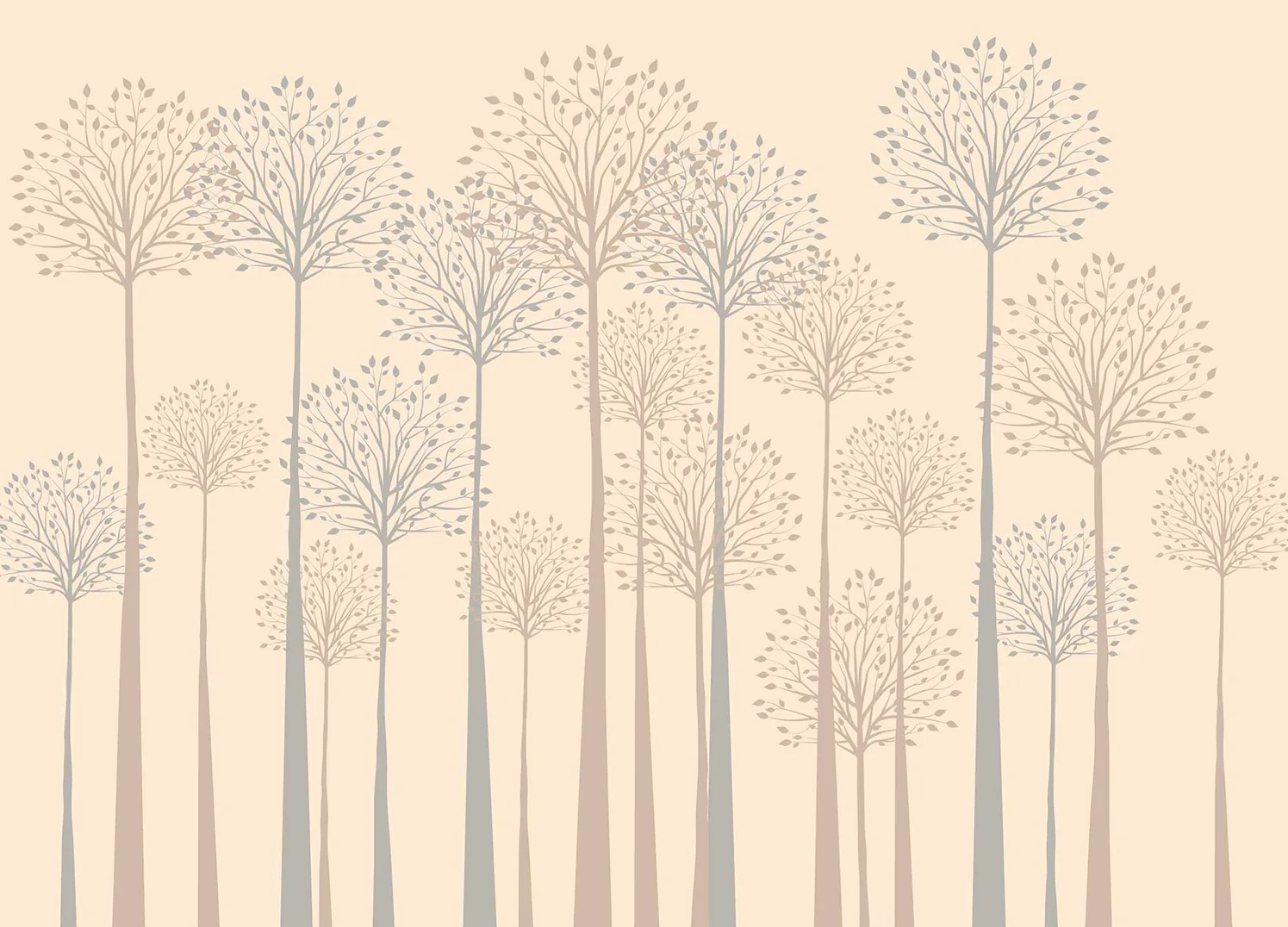 Wall Mural Tall Trees on Beige, Made to Measure, FT5P 352277