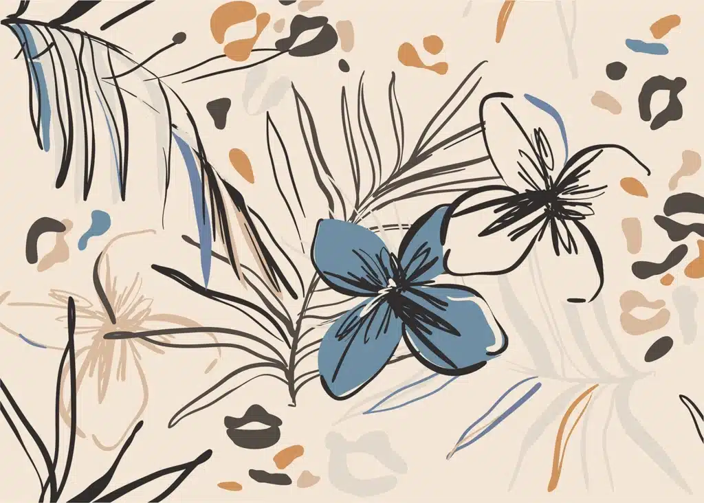 Wall Mural Graphical Florals, Made to Measure, FT5P 3045