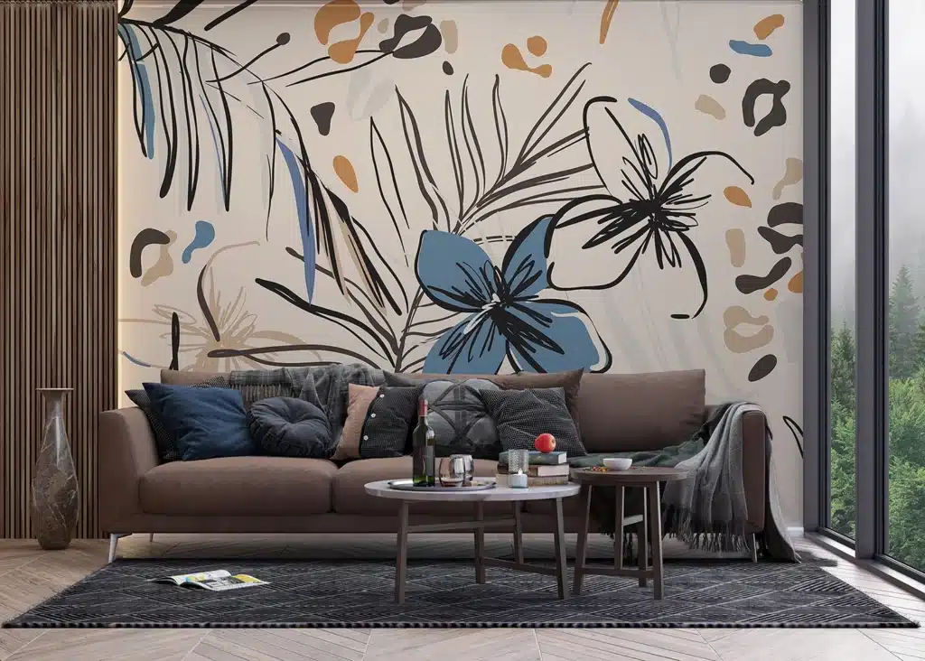 Wall Mural Graphical Florals, Made to Measure, FT5P 3045 3