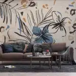 Wall Mural Graphical Florals, 375 x 270 cm, FT5P 3045