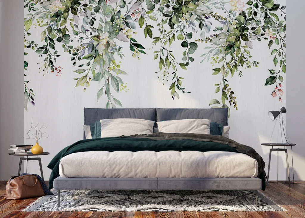 Wall Mural Hanging Watercolor Branches, Made to Measure, FT5P 3049 4