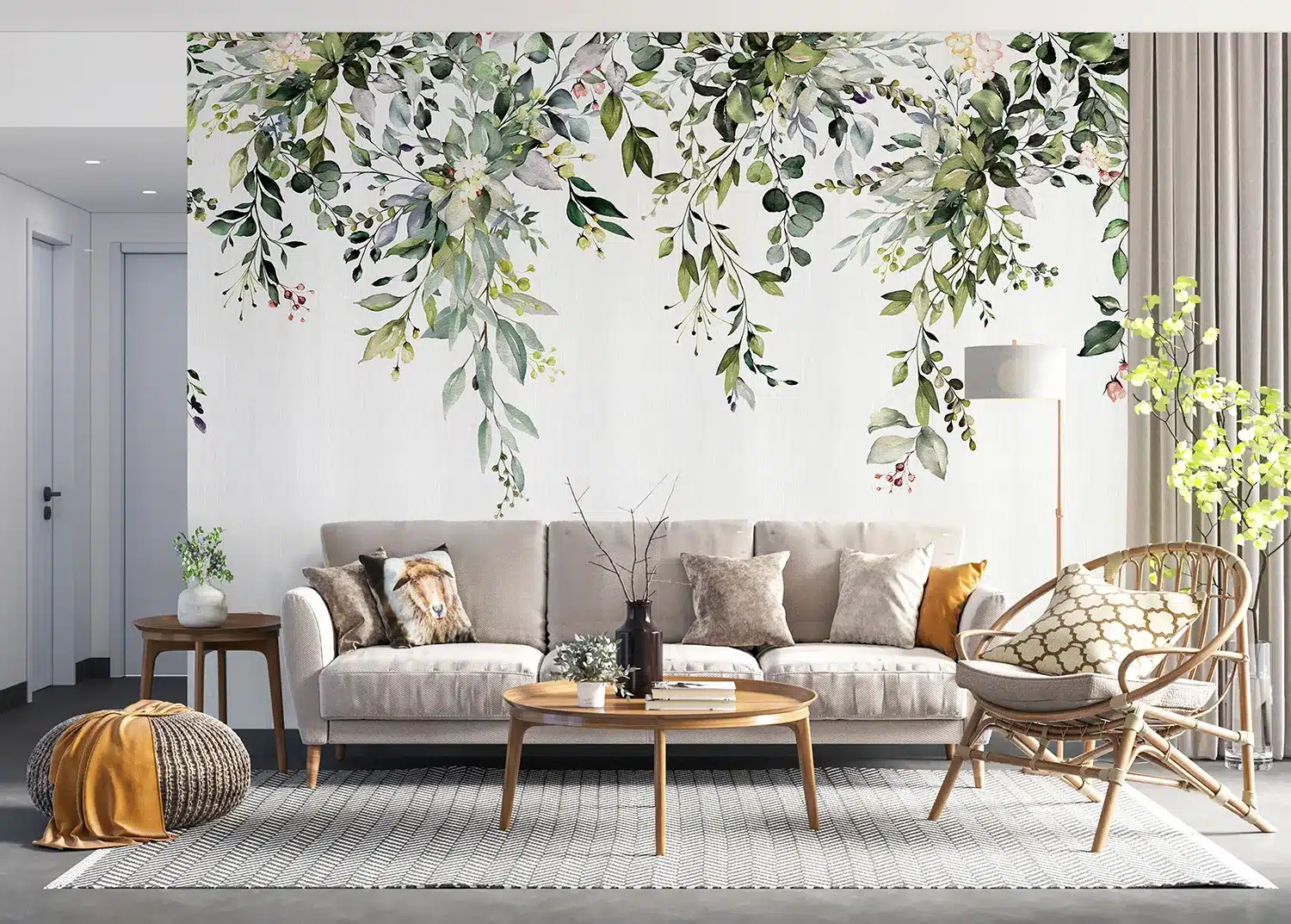 Hanging Watercolor Leaves | Made-to-Measure Wallpaper | Artlook | FT5P 3049 3