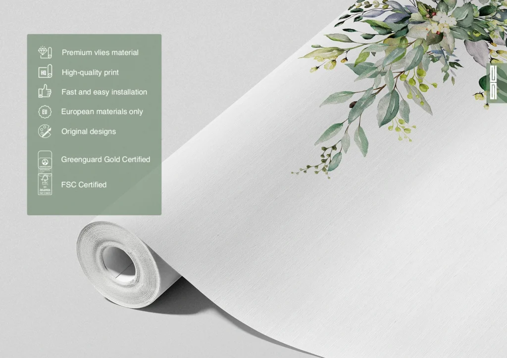 Wall Mural Hanging Watercolor Branches, Made to Measure, FT5P 3049 5