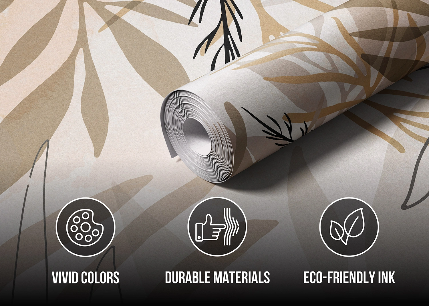 Wall Mural Beige Foliage, Made to Measure, FT5P 3085 7