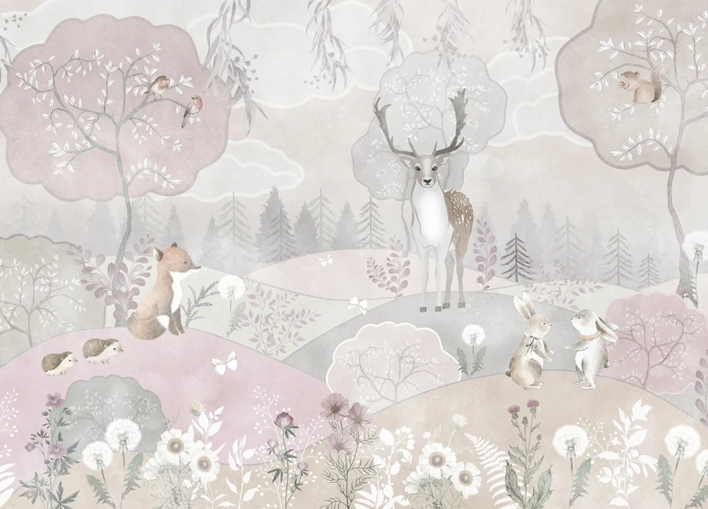 Wall Mural Pastel Forest, Made to Measure, FT5P 3087