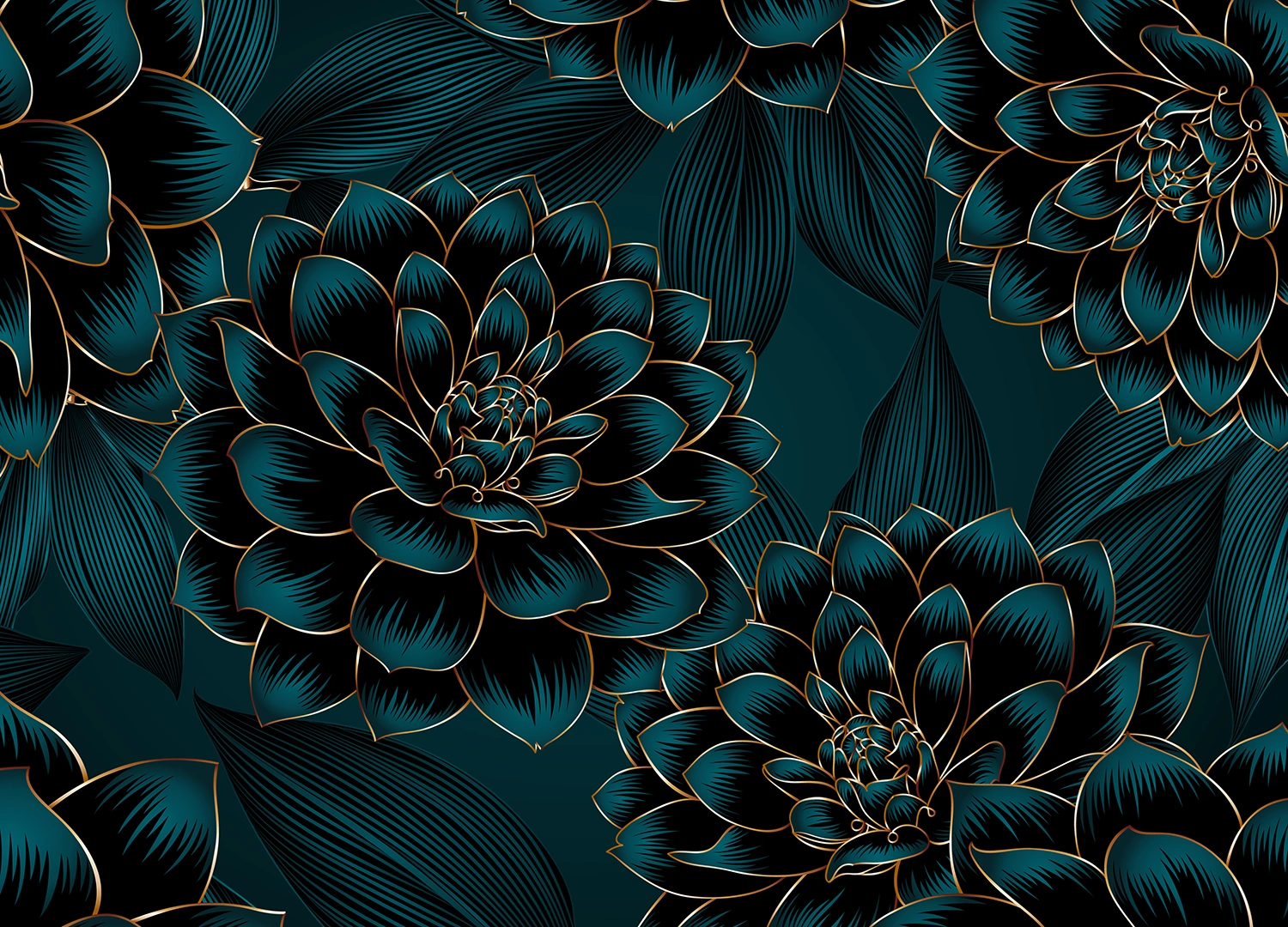 Wall Mural Night Dahlia, Made to Measure, FT5P 3097