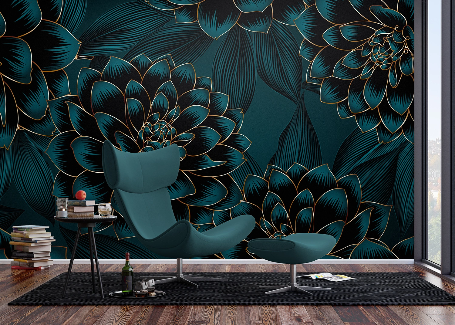 Wall Mural Night Dahlia, Made to Measure, FT5P 3097