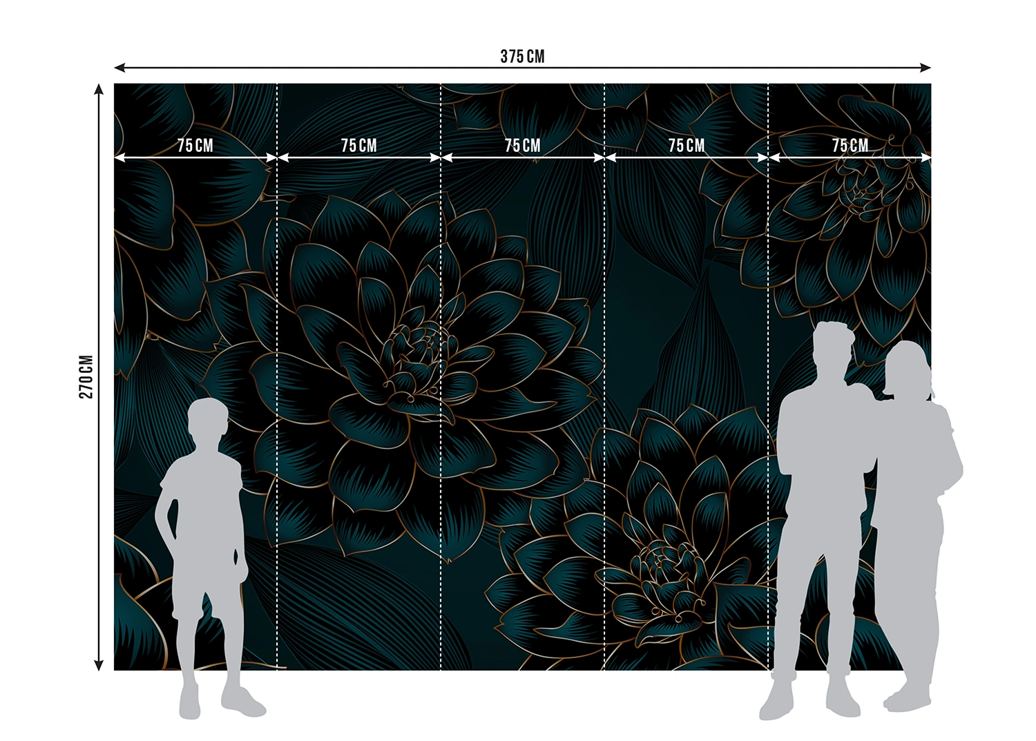 Wall Mural Night Dahlia, Made to Measure, FT5P 3097 6