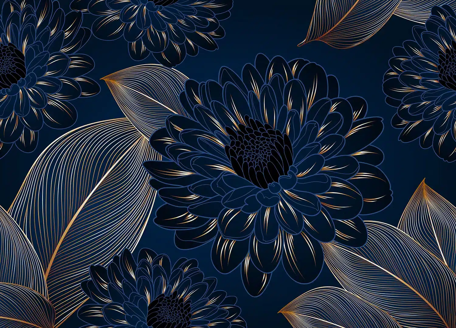 Chrysanthemums Leaves | Made-to-Measure Wallpaper | Artlook | FT5P 352003