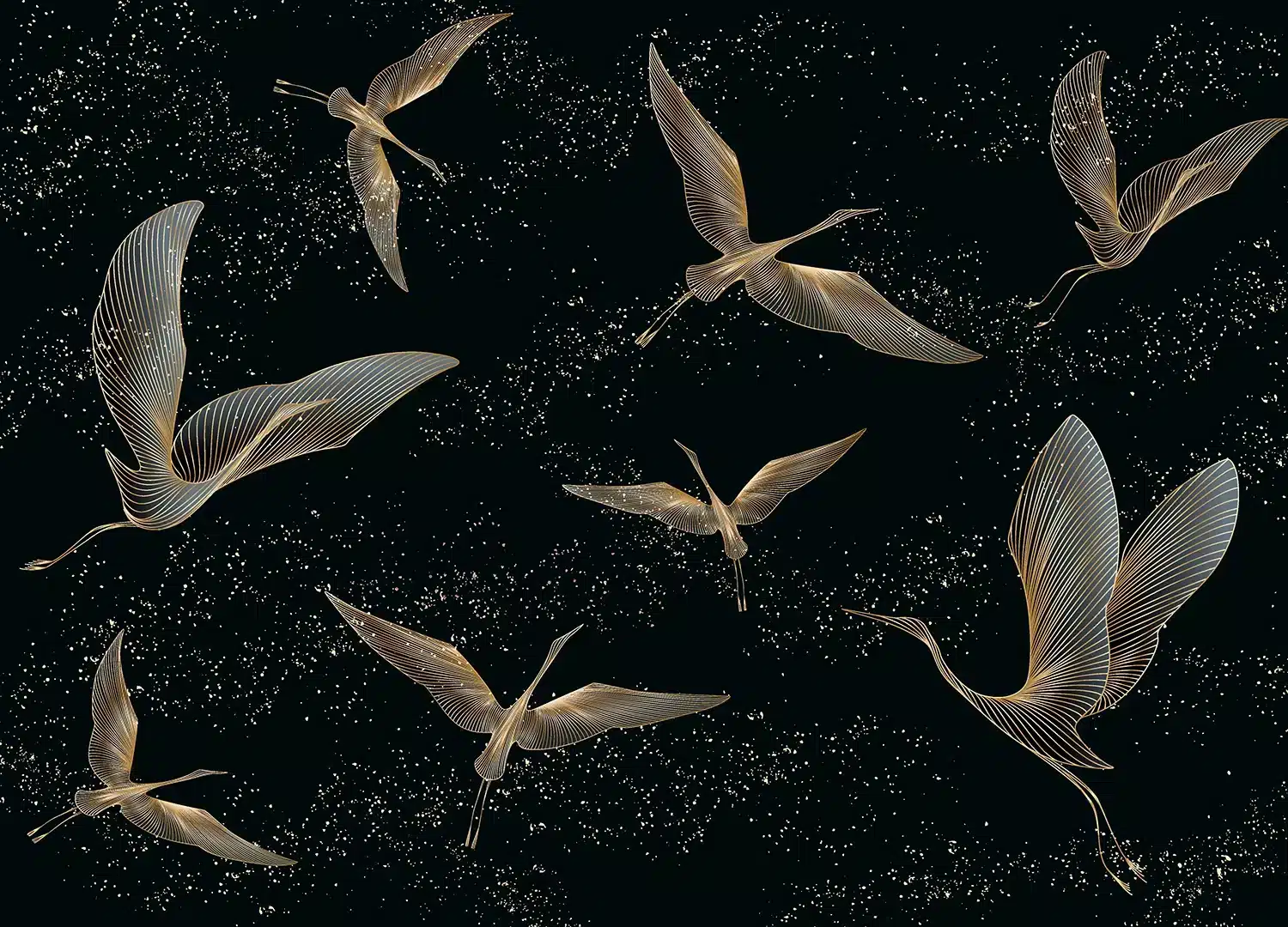 Golden Cranes | Made-to-Measure Wallpaper | Artlook | FT5P 352011