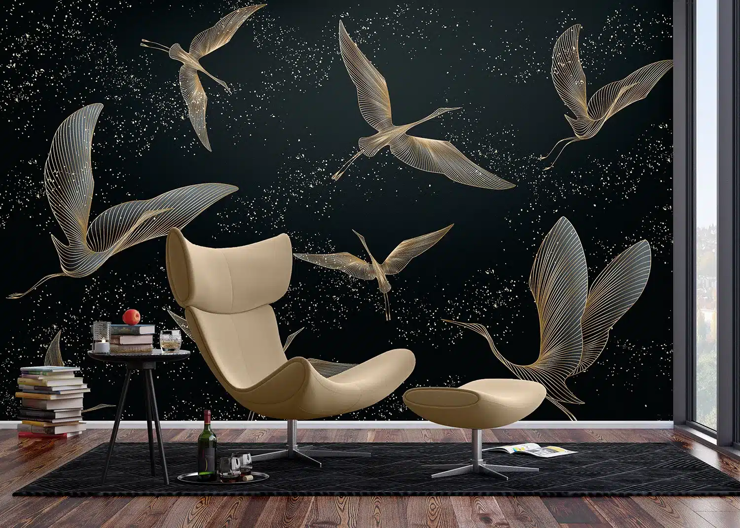 Golden Cranes | Made-to-Measure Wallpaper | Artlook | FT5P 352011 2