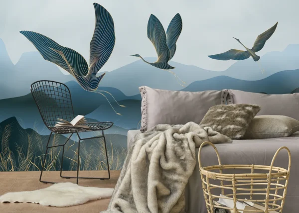 Cranes in the Fog | Made-to-Measure Wallpaper | Artlook | FT5P 352017