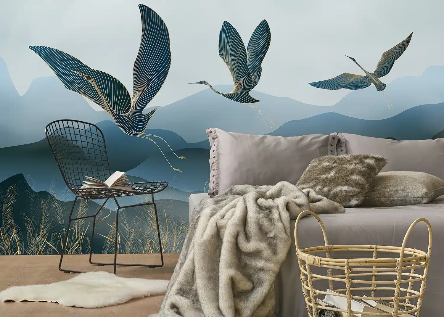 Cranes in the Fog | Made-to-Measure Wallpaper | Artlook | FT5P 352017