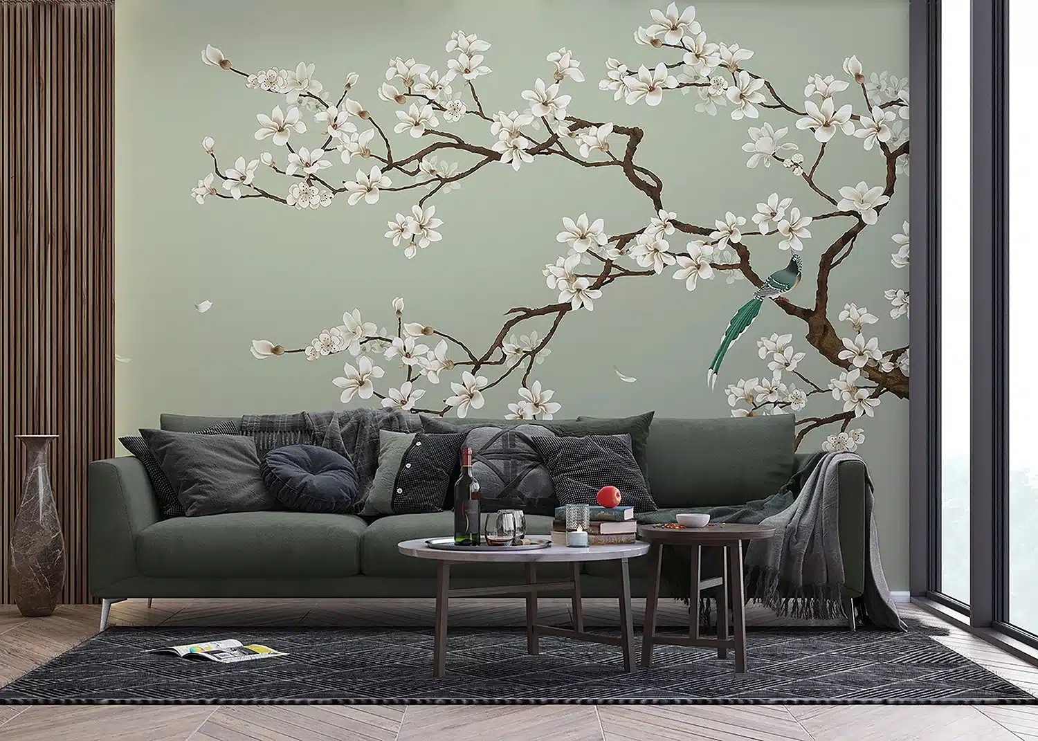 Wall Mural Green Chinoiseri, Made to Measure, FT5P 352027 4