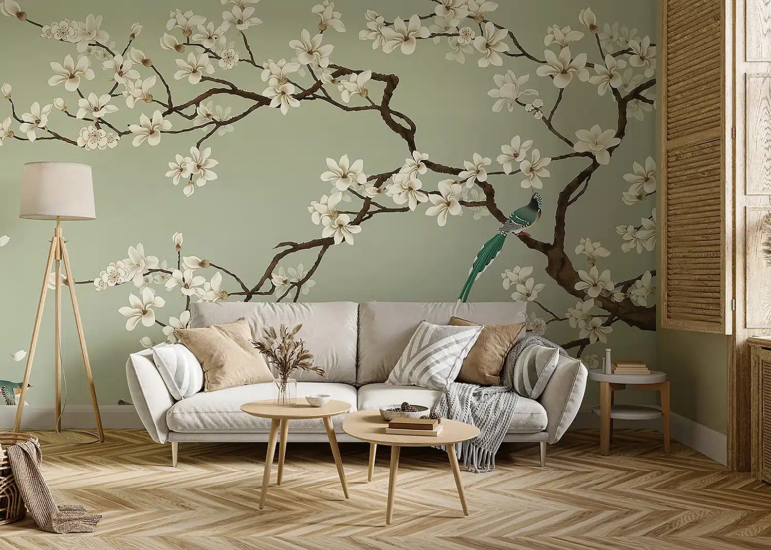 Wall Mural Green Chinoiseri, Made to Measure, FT5P 352027 3
