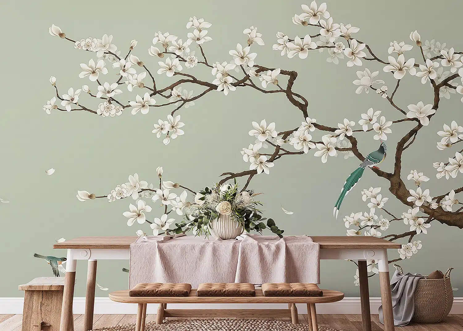 Wall Mural Green Chinoiseri, Made to Measure, FT5P 352027 2