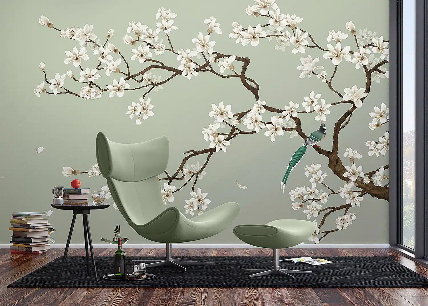 Wall Mural Green Chinoiseri, Made to Measure, FT5P 352027