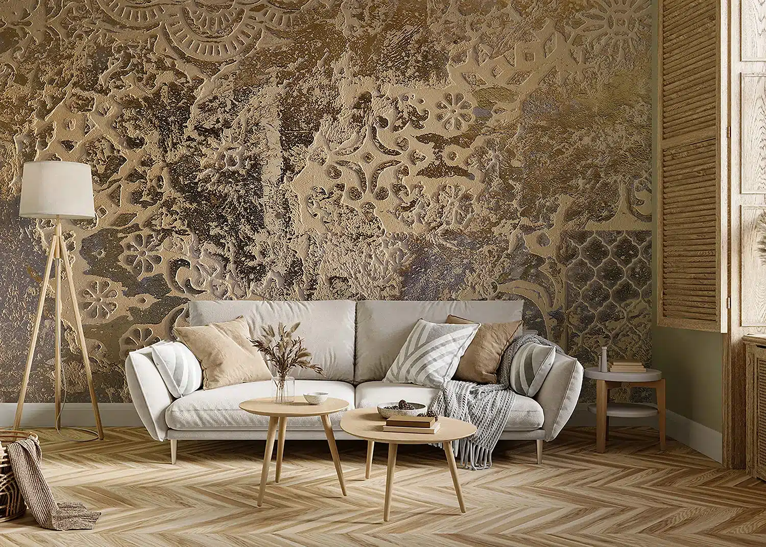 Wall Mural Golden Accents, Made to Measure, FT5P 352043