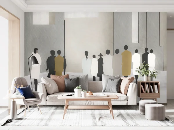 Wall Mural Drawn People, 375 x 270 cm, FT5P 352045