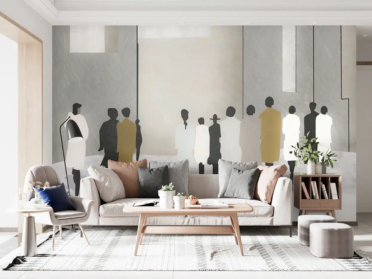 Wall Mural Drawn People, Made to Measure, FT5P 352045