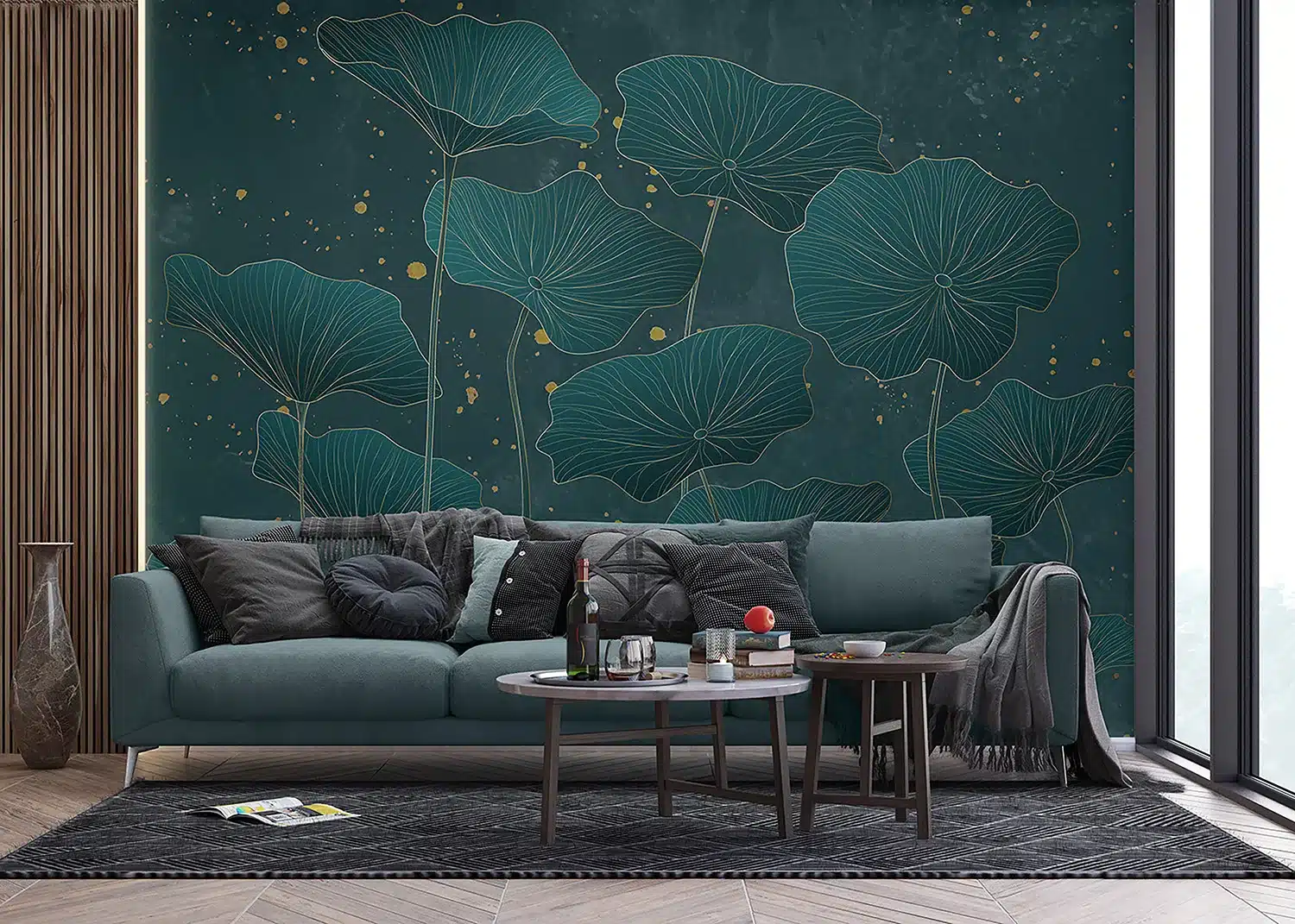 Wall Mural Lotus Leaves, Made to Measure, FT5P 352063 3