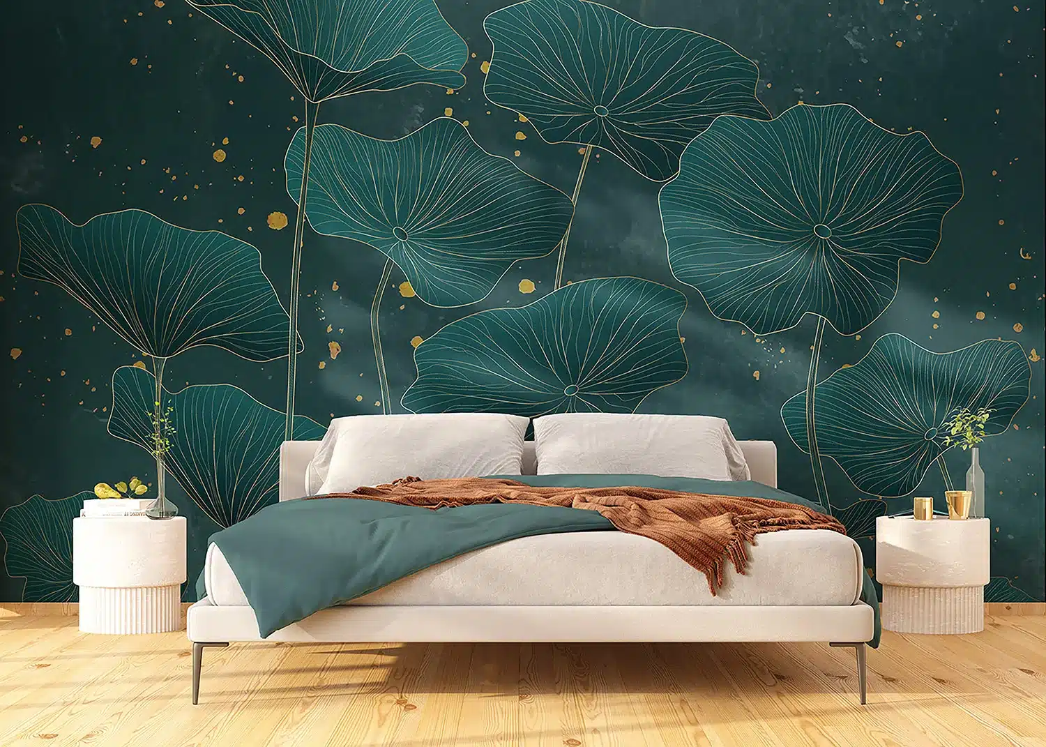 Wall Mural Lotus Leaves, Made to Measure, FT5P 352063