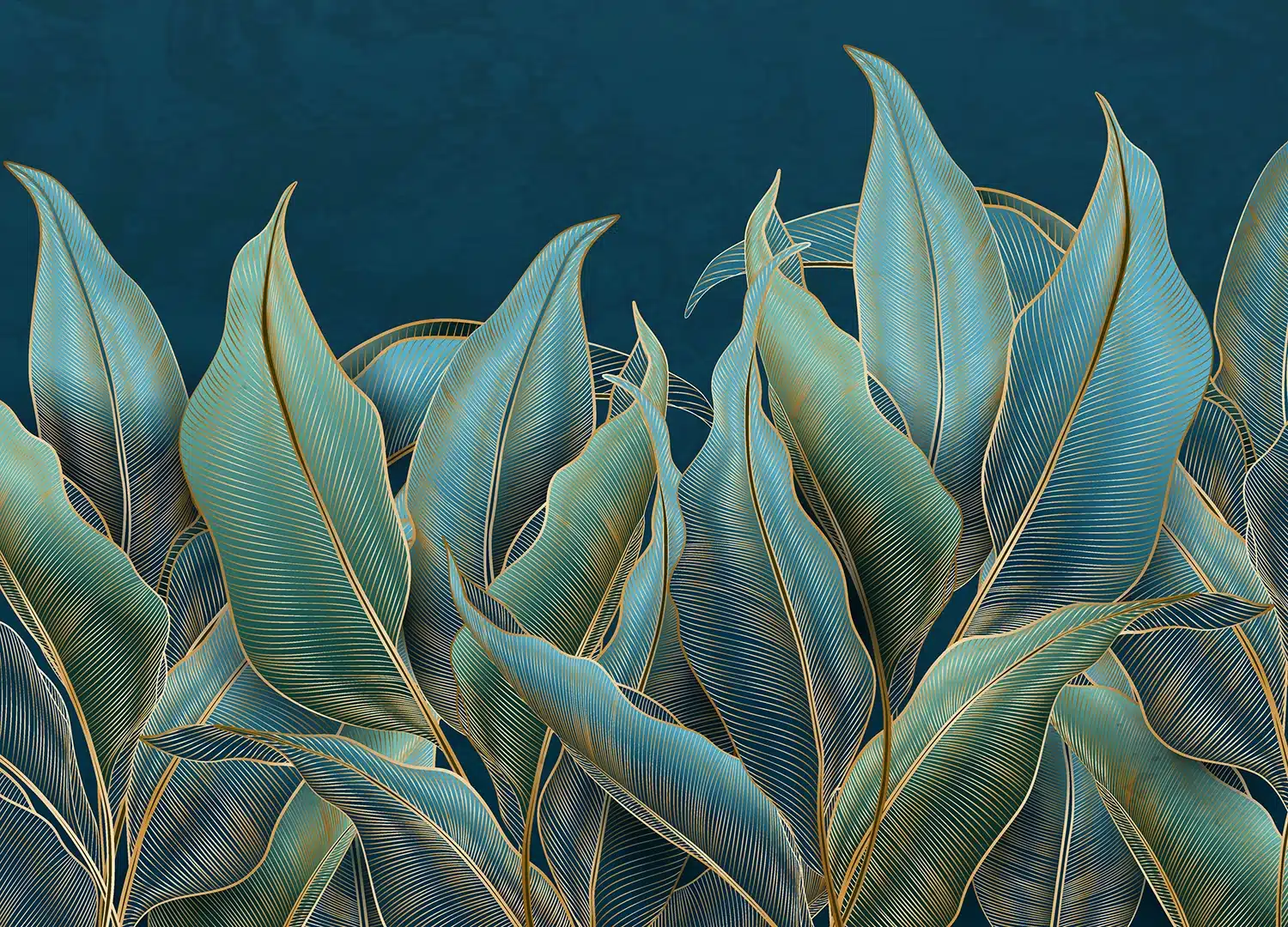 Wall Mural Golden Palms, Made to Measure, FT5P 352089