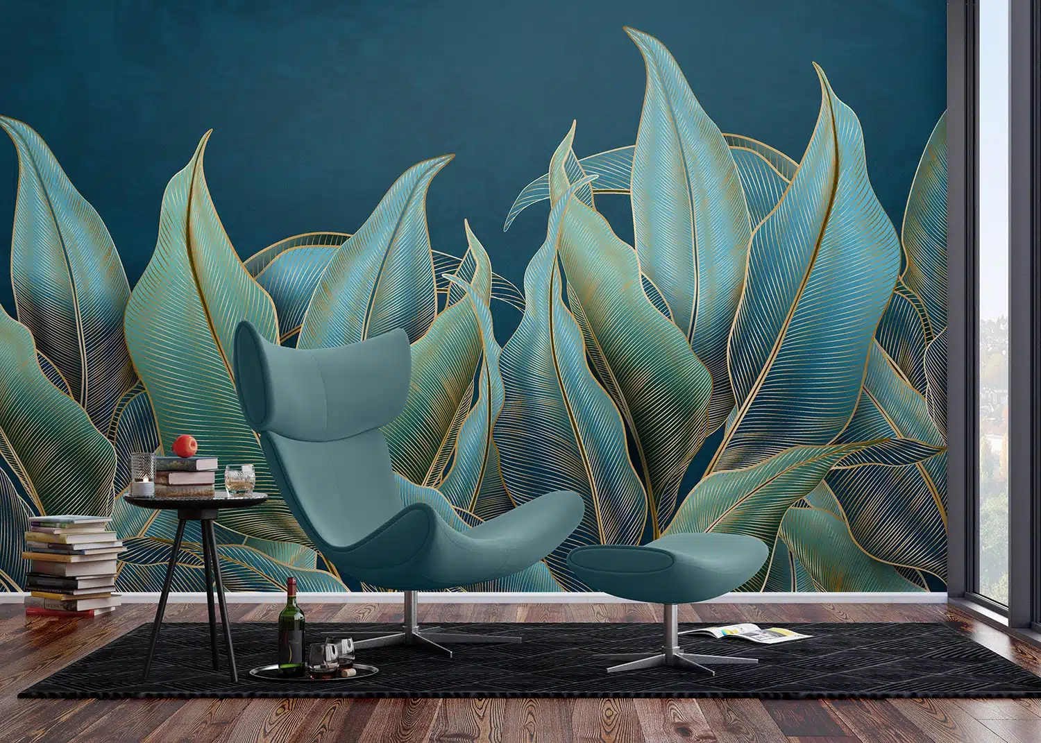 Wall Mural Golden Palms, Made to Measure, FT5P 352089 2