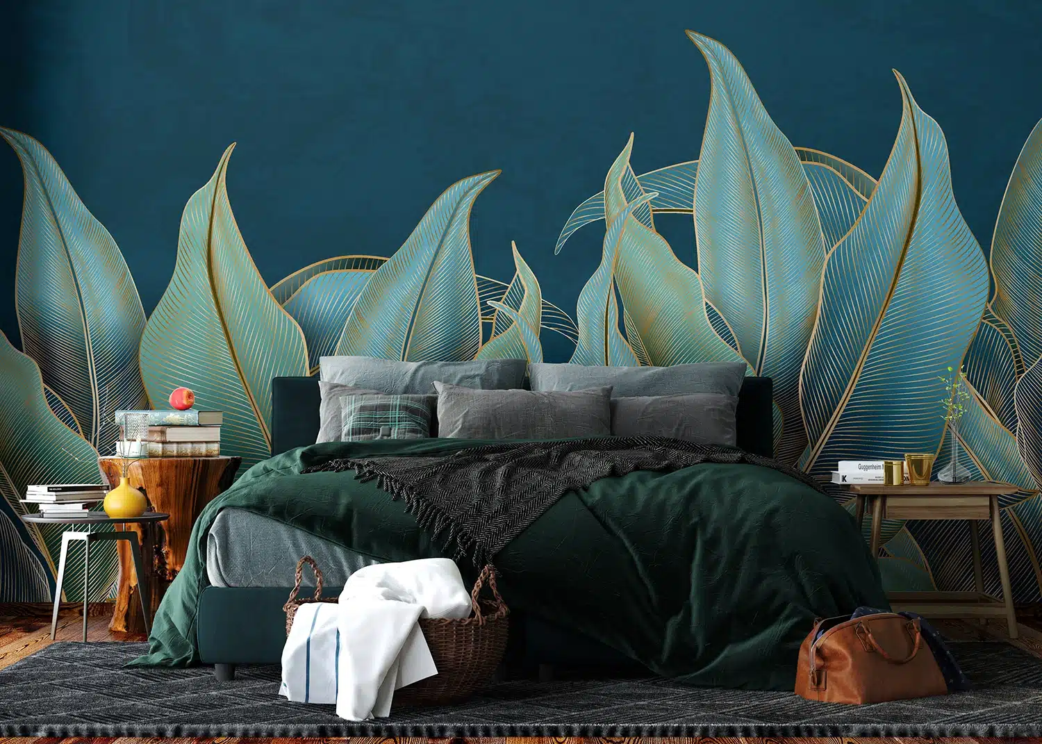 Wall Mural Golden Palms, Made to Measure, FT5P 352089