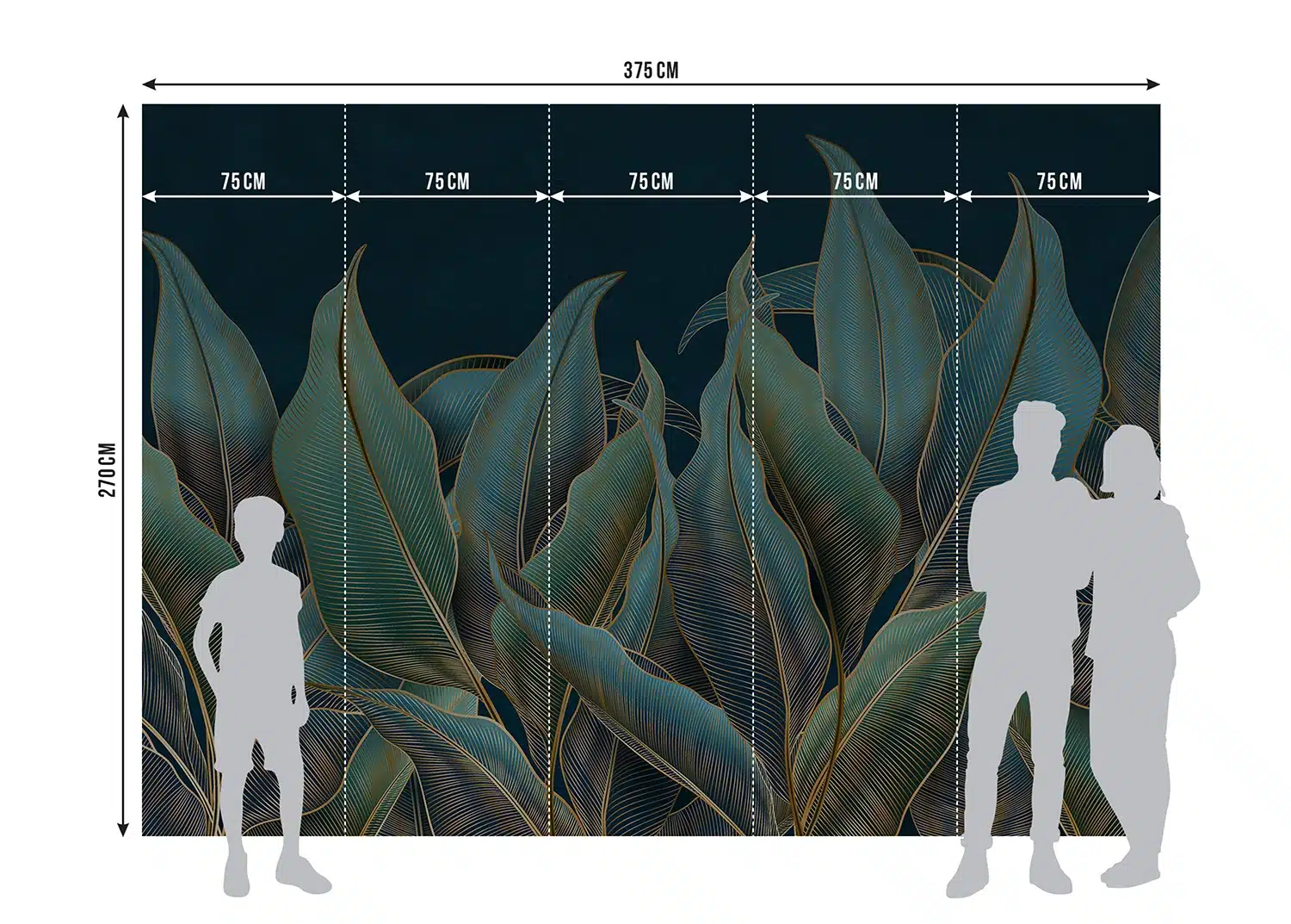 Wall Mural Golden Palms, Made to Measure, FT5P 352089 6