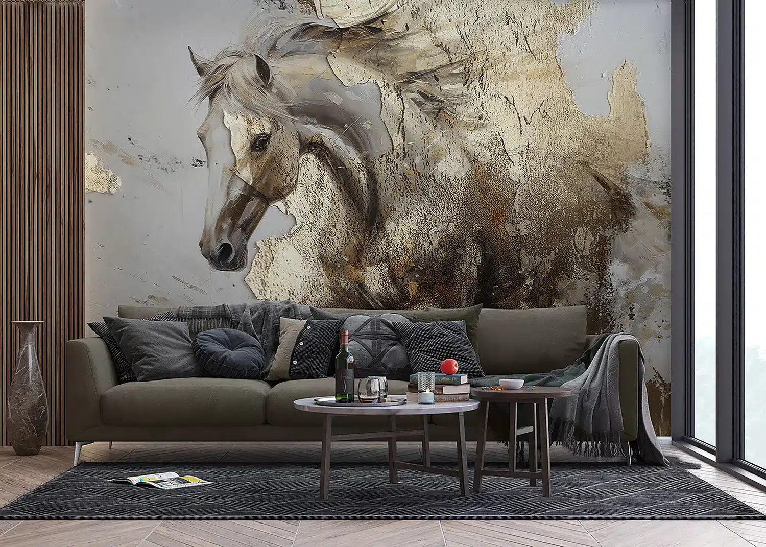 Wall Mural Golden Horse, Made to Measure, FT5P 352061 3