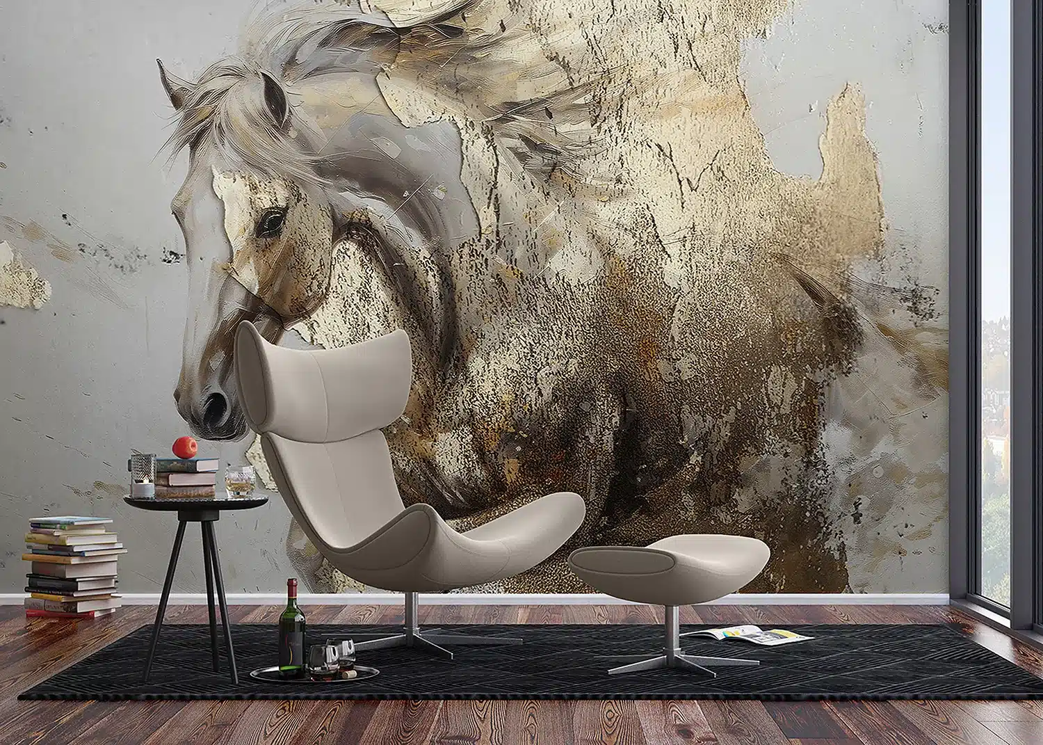Wall Mural Golden Horse, Made to Measure, FT5P 352061