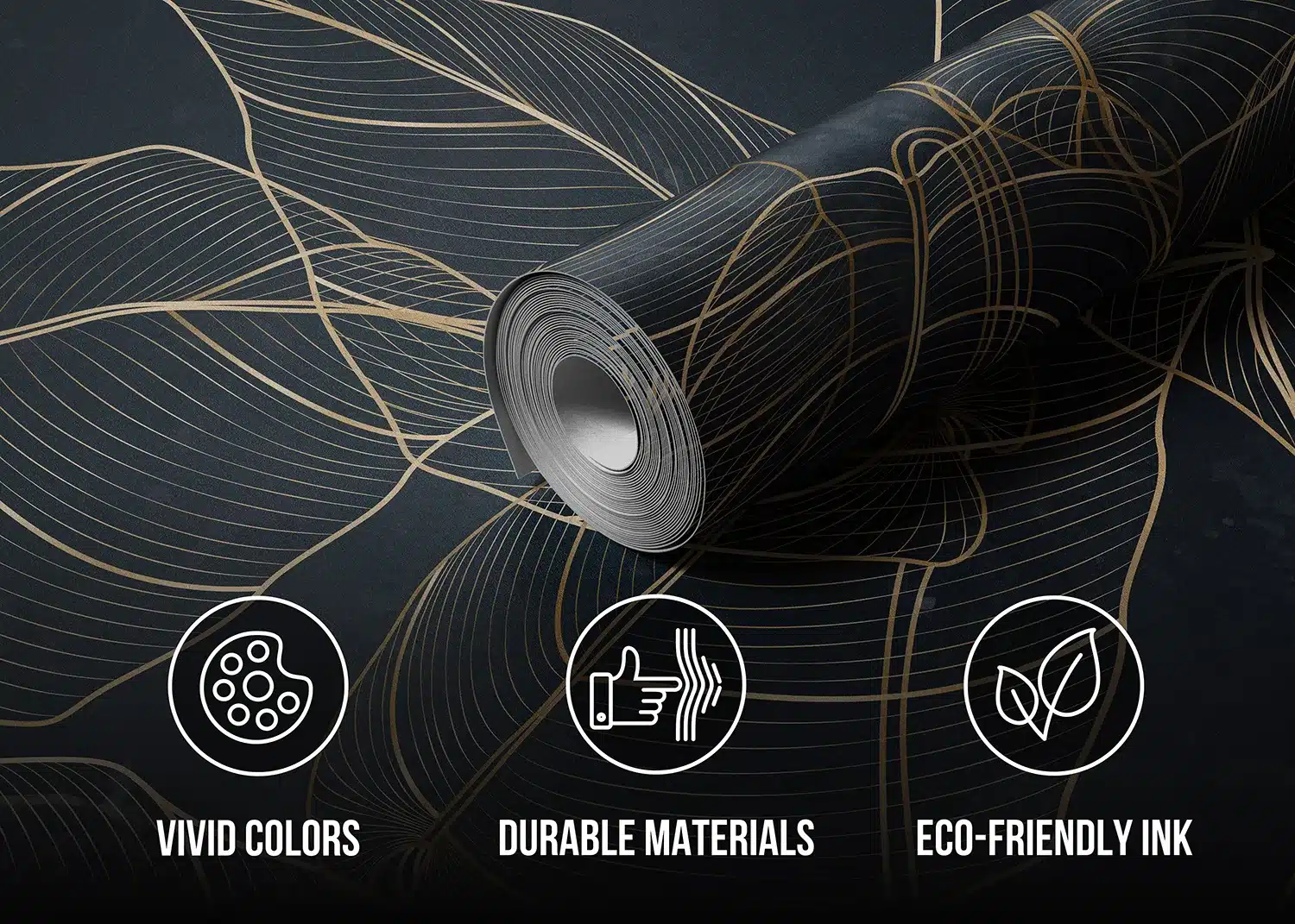 Golden Botanical Lines | Made-to-Measure Wallpaper | Artlook | FT5P 352095 4