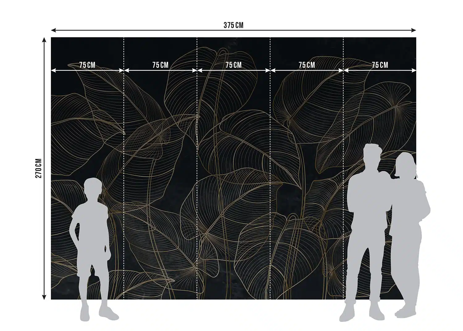 Wall Mural Golden Botanical Lines, Made to Measure, FT5P 352095 6