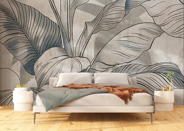 Wall Mural Grunge Leaves, 375 x 270 cm, FT5P 352103