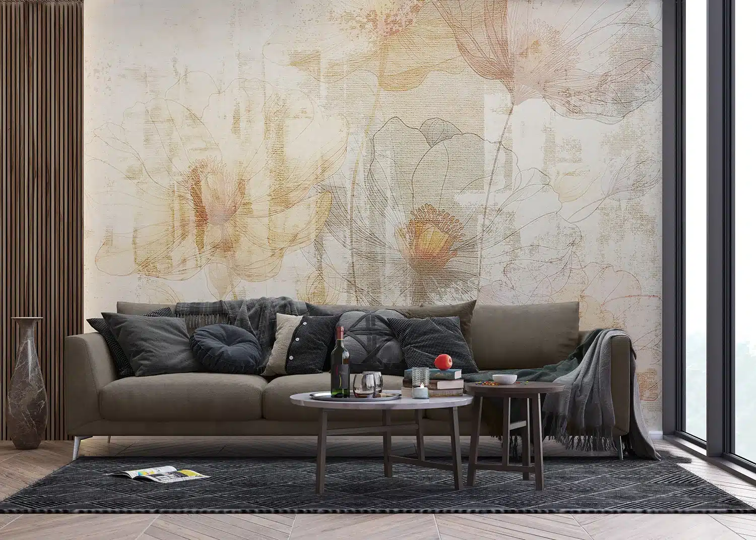 Wall Mural Pale Flowers, Made to Measure, FT5P 352105 5