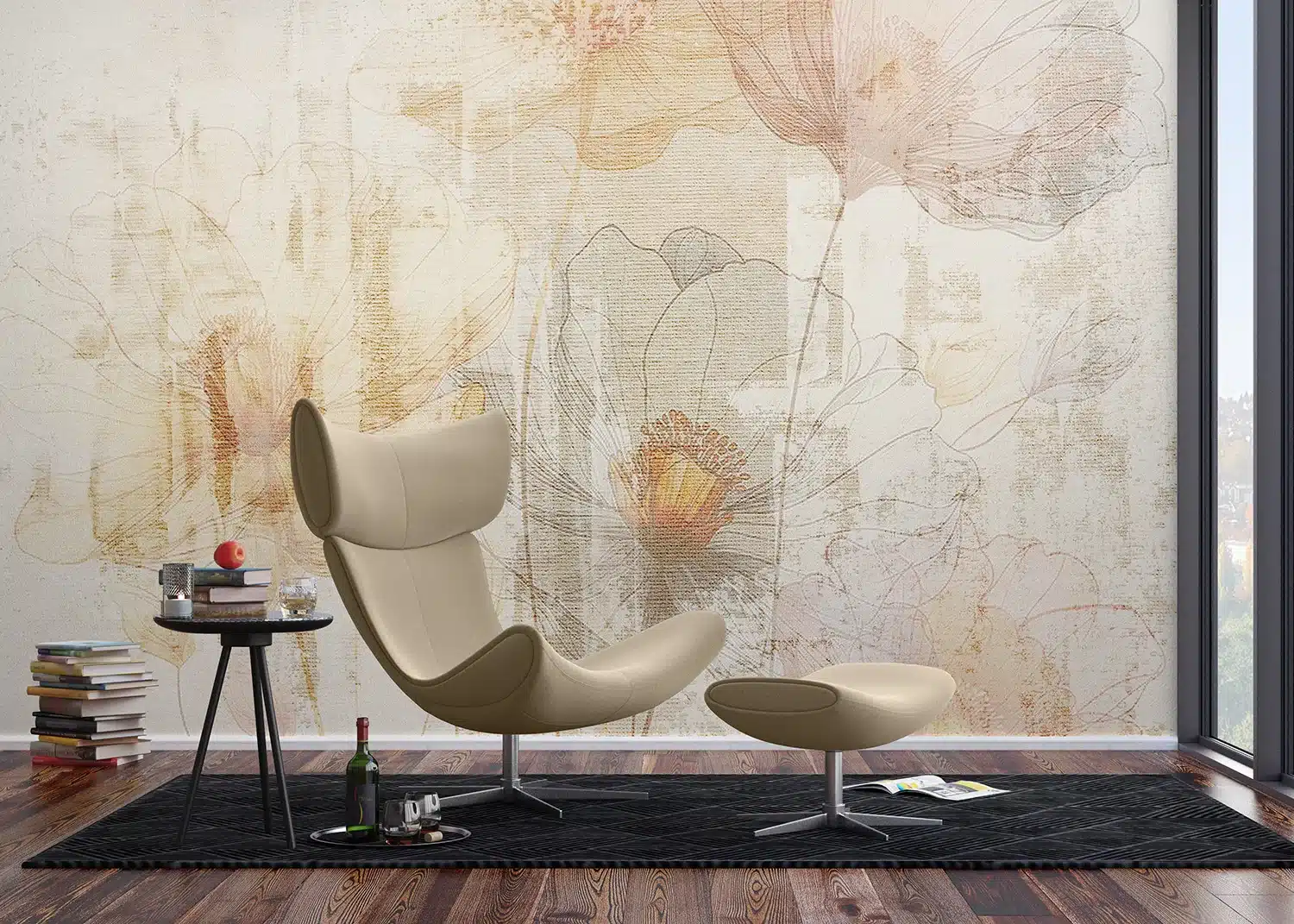 Wall Mural Pale Flowers, Made to Measure, FT5P 352105 3