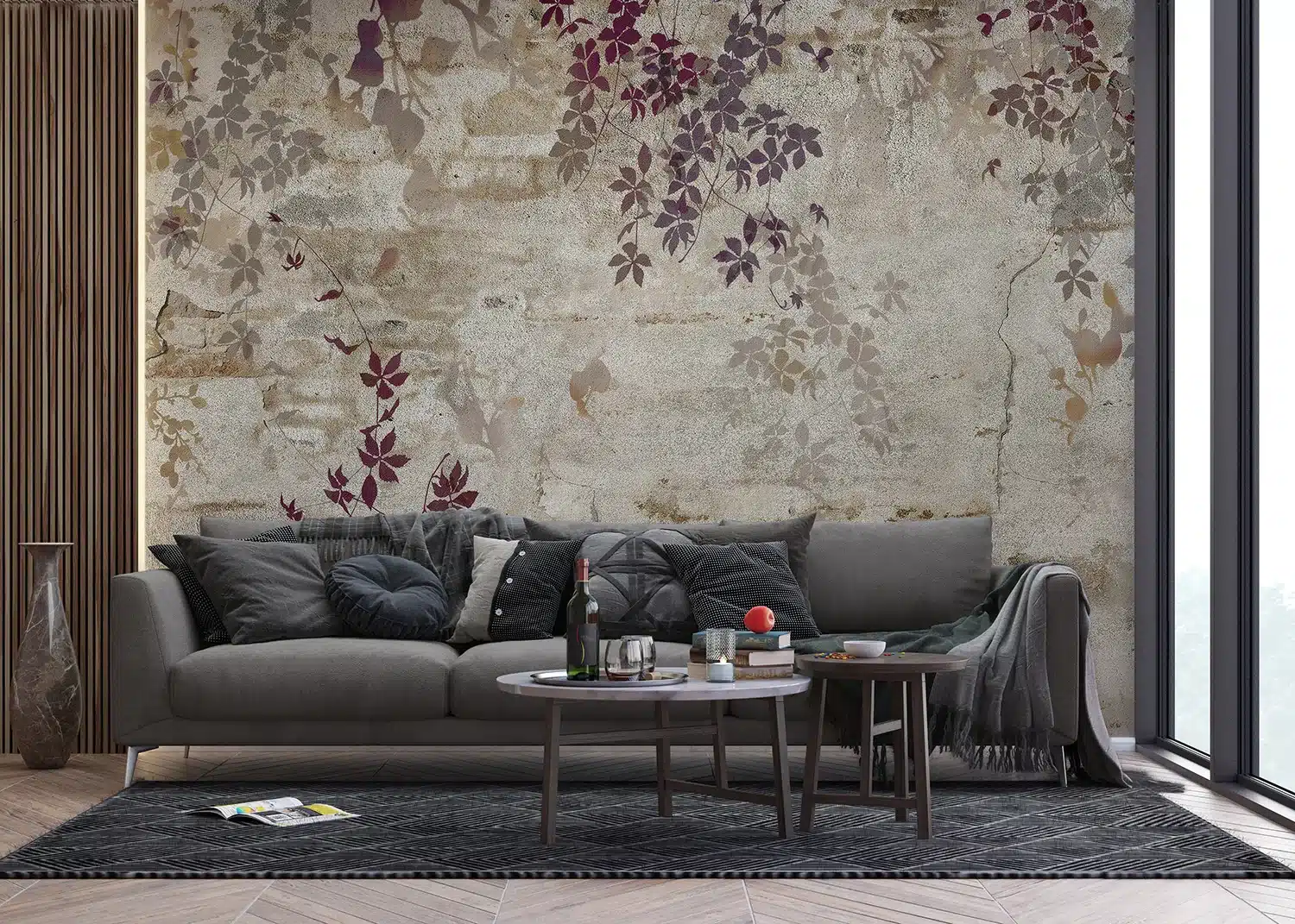 Wall Mural Grunge Botanical Background, Made to Measure, FT5P 352147 3