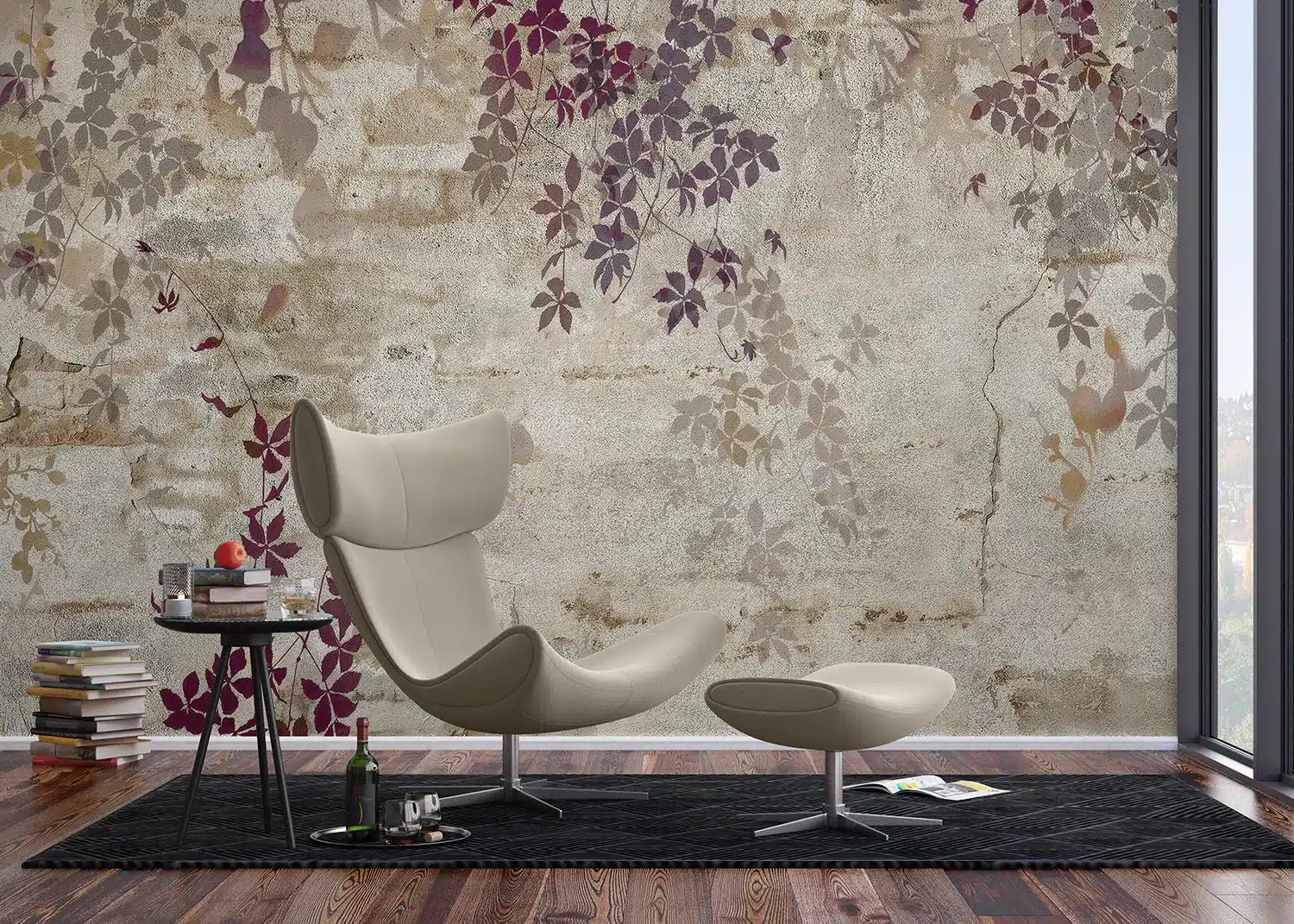 Wall Mural Grunge Botanical Background, Made to Measure, FT5P 352147