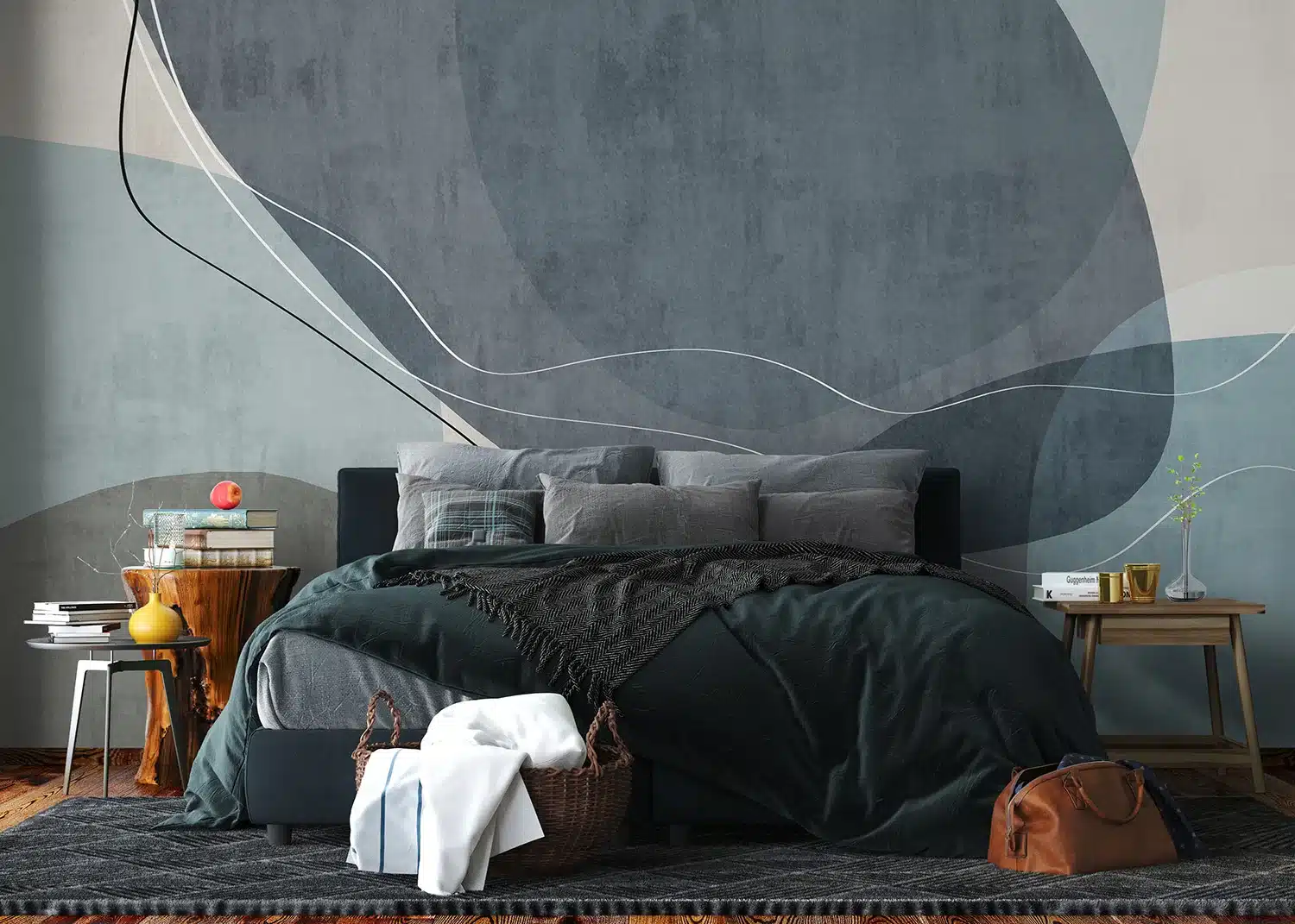 Wall Mural Blue Textile Pattern, Made to Measure, FT5P 352155